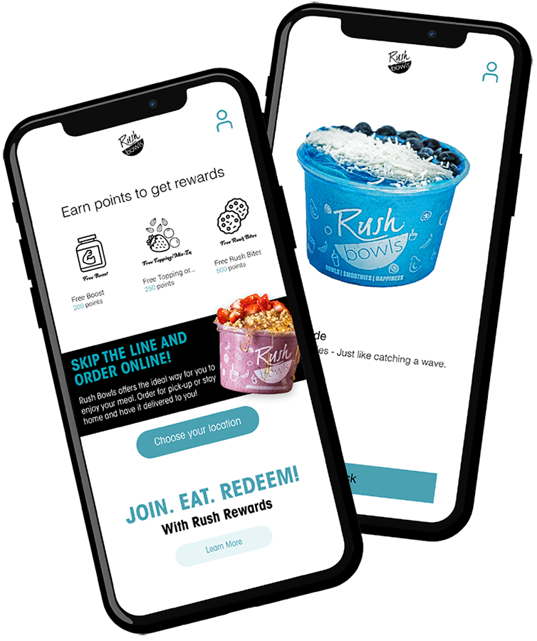 Mobile device showing the convenience of ordering online with our App.