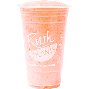 Our light cream orange smoothie with peach, strawberry, banana, and vanilla flavoring. 